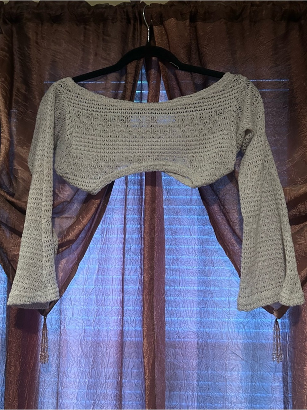SHEIN Olive Green Crochet Open-Knit Top